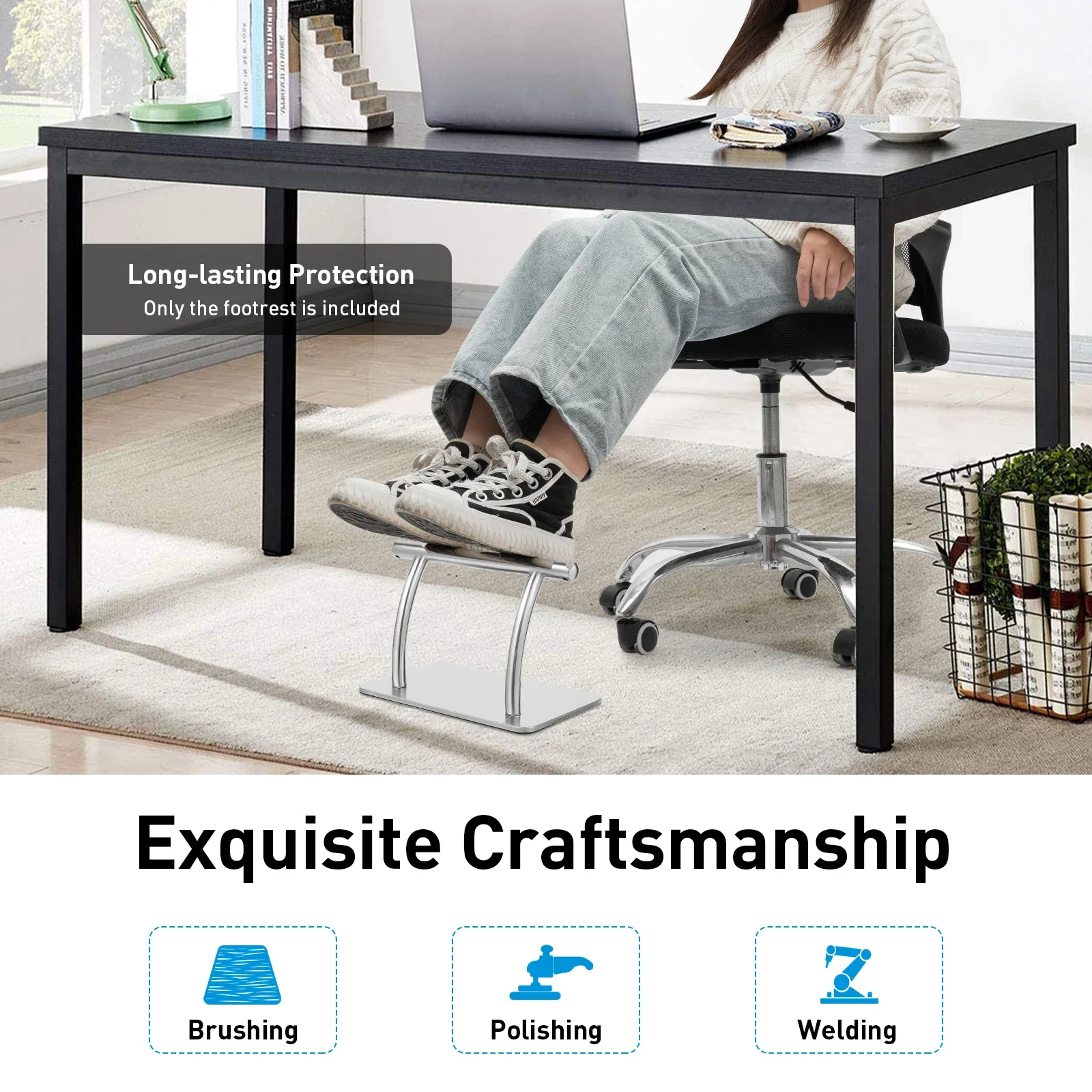 Repose-pieds en acier inoxydab - Footrest Under Desk avis et prix